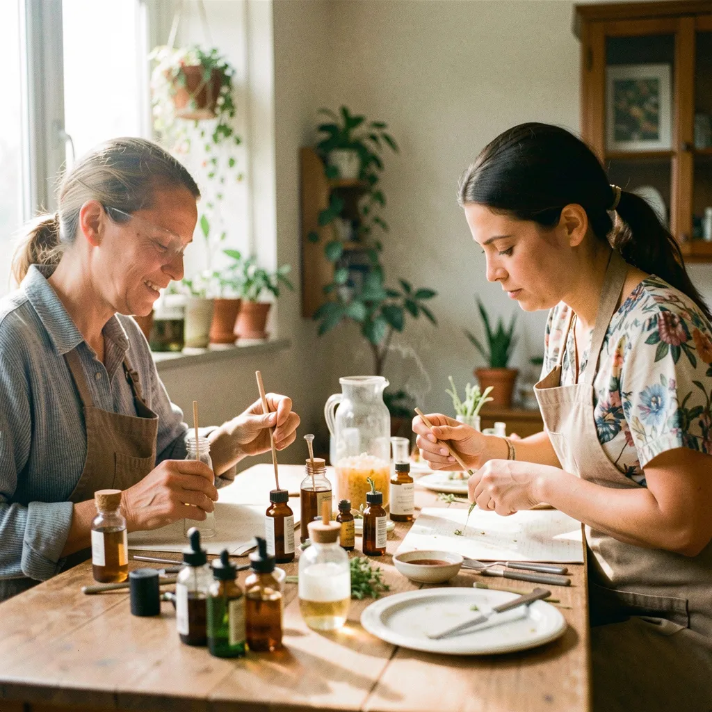 Workshop-deltakere som lærer duftteknikker